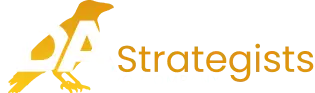 Black and yellow logo featuring the text "DAstrategists BPO COMPANY" in a modern font.